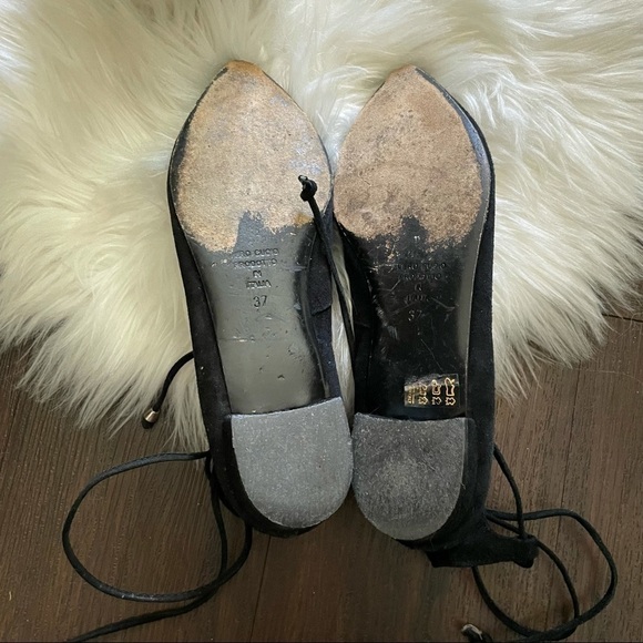 Gianna Lamberti black Suede Lace up flats - Picture 6 of 8